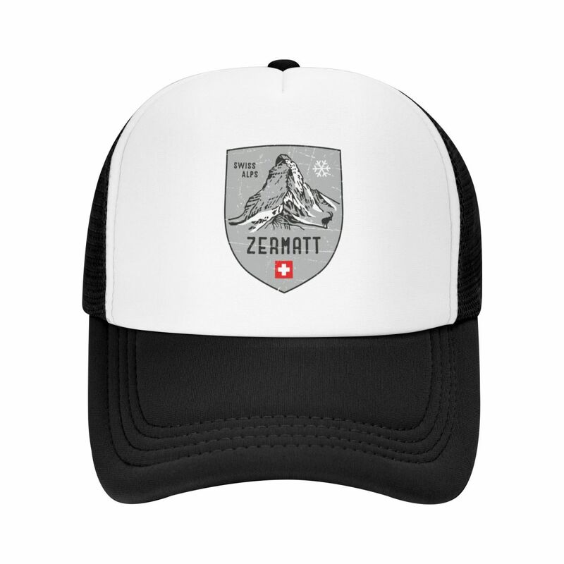 Zermatt Mountain Switzerland emblem gorra de béisbol, sombrero esponjoso, sombrero divertido para el sol, sombrero de té para hombre y mujer