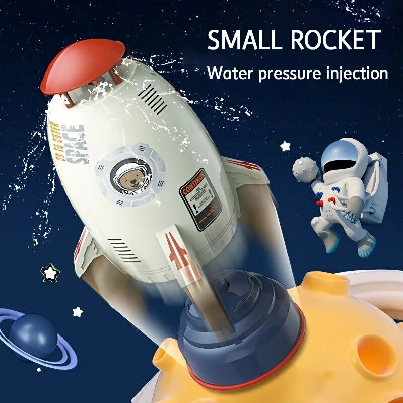 Lanzador de cohete de dibujos animados, aspersor de elevación de presión de agua, eyección de césped, juego de pulverización de cascada, juguete interactivo al aire libre de verano