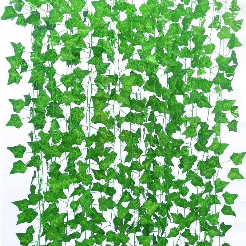 Guirnalda de hojas de hiedra artificiales, plantas falsas colgantes, decoración de pared verde, Festival, jardín, fiesta en casa, 2 M, 4 M, 8 M, 10M