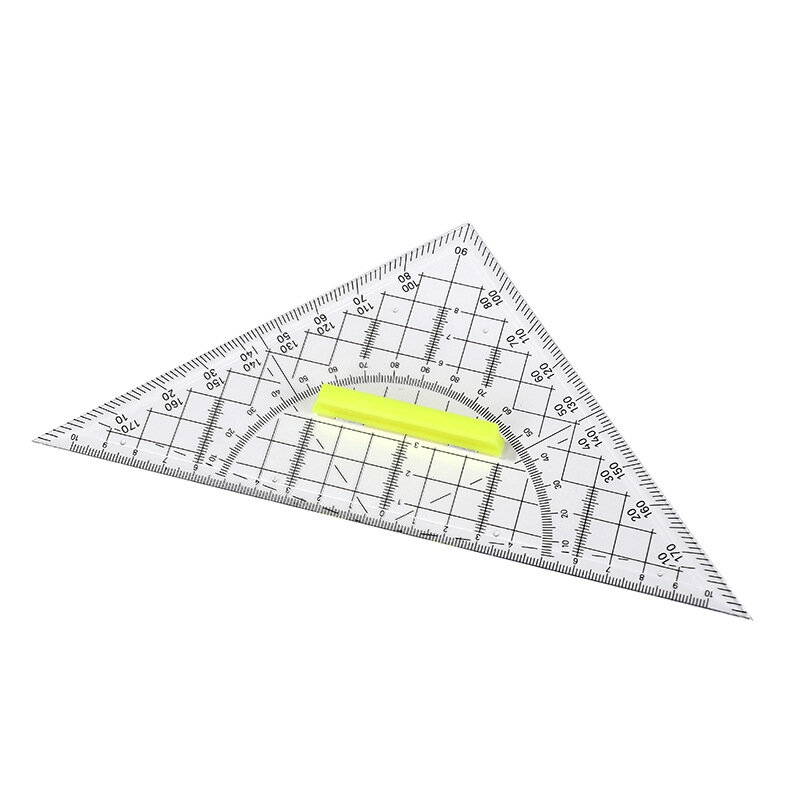 Régua Triangular Transparente Multifuncional, Régua Coordenada para Primária com Ângulo, Regra Transparente, 1Pc