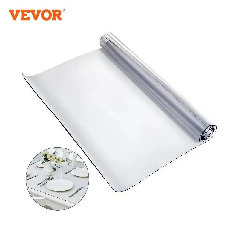 VEVOR Multi-size Tablecloth Protector Table Cover/Mat PVC Soft Waterproof Clear Water Resistant Easy Clean for Tabletop Home Use