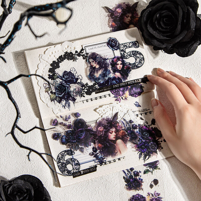 고딕 스타일 꽃 시리즈, 레트로 귀여운 사랑스러운 장식 pet 테이프, 6PCs/로트