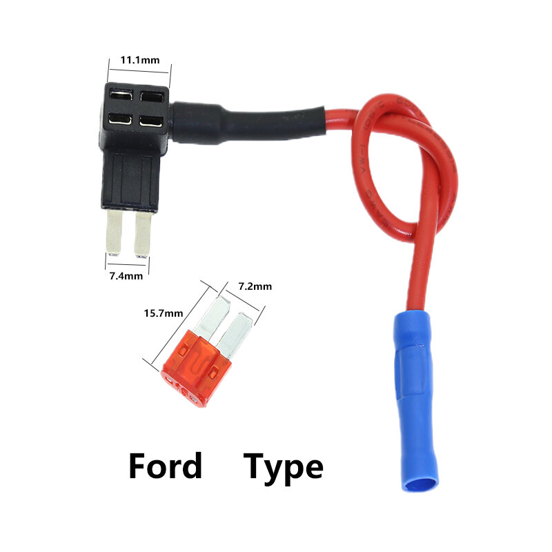 12V Fuse Holder Add-a-circuit TAP Adapter Micro Mini Standard Ford ATM APM Blade Auto Fuse with 10A Blade Car Fuse with holder