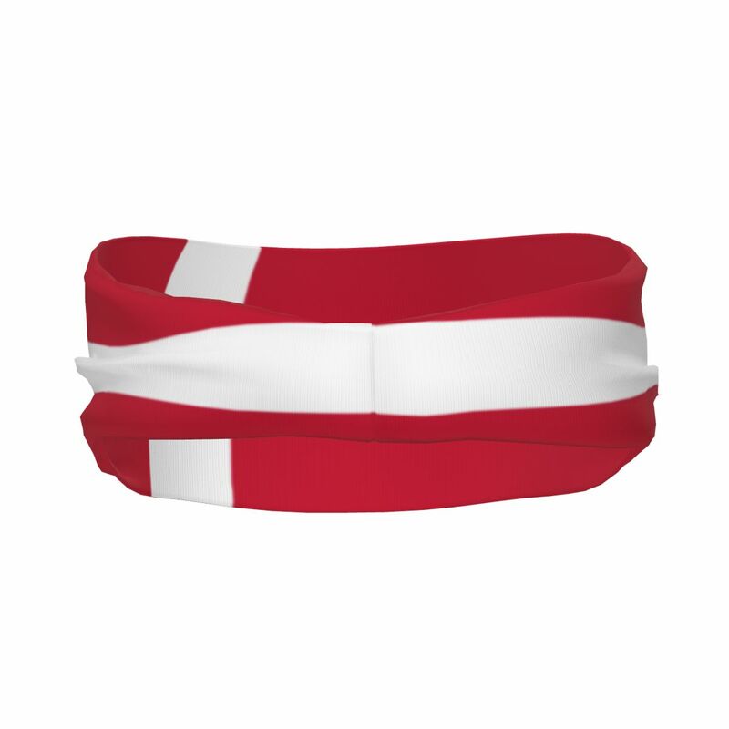 Banda deportiva para el sudor, diadema transpirable para el pelo, banda para la cabeza, Bandera de Dinamarca, diadema de Yoga