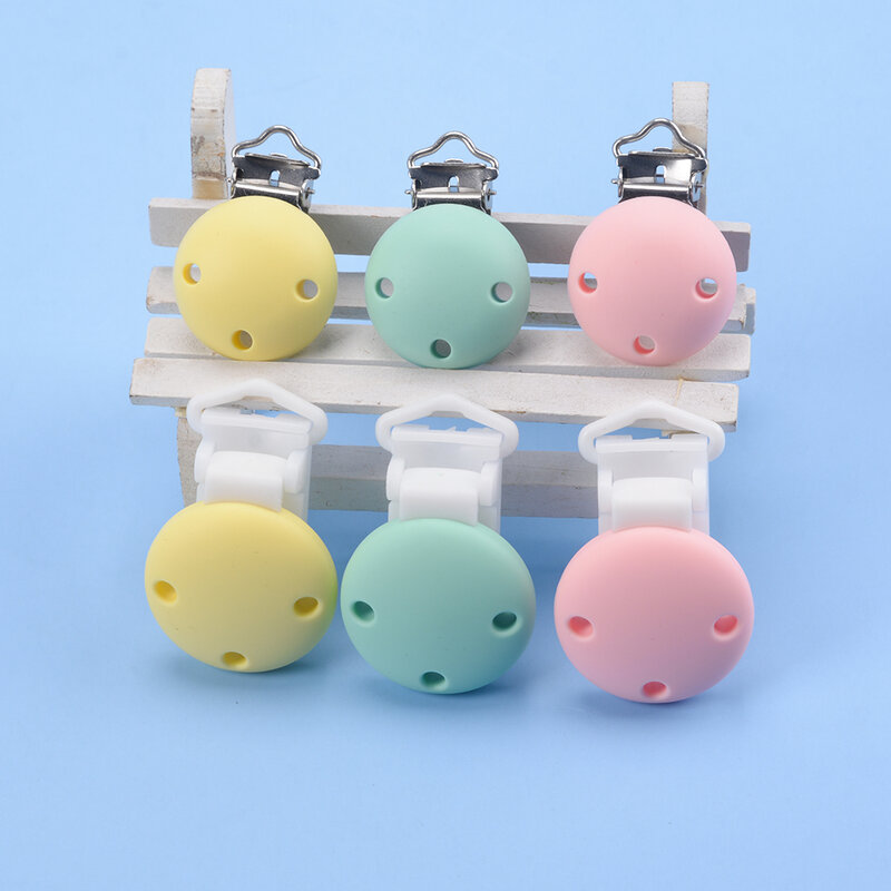 Lofca 5PCS  Silicone Clips Round Shaped Baby Pacifier Round Clips  DIY Pacifier for Chain Nursing Teething BPA Free