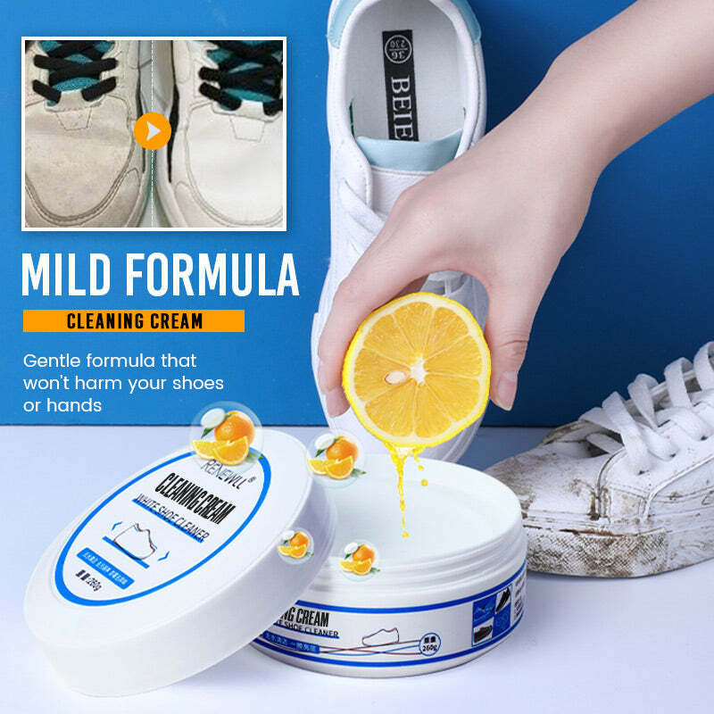 100g White Shoes Cleaning Cream Multi-functional Pasty Cleaner with Wipe Stains Remover Cleansing Maintenance of Sports Shoes
