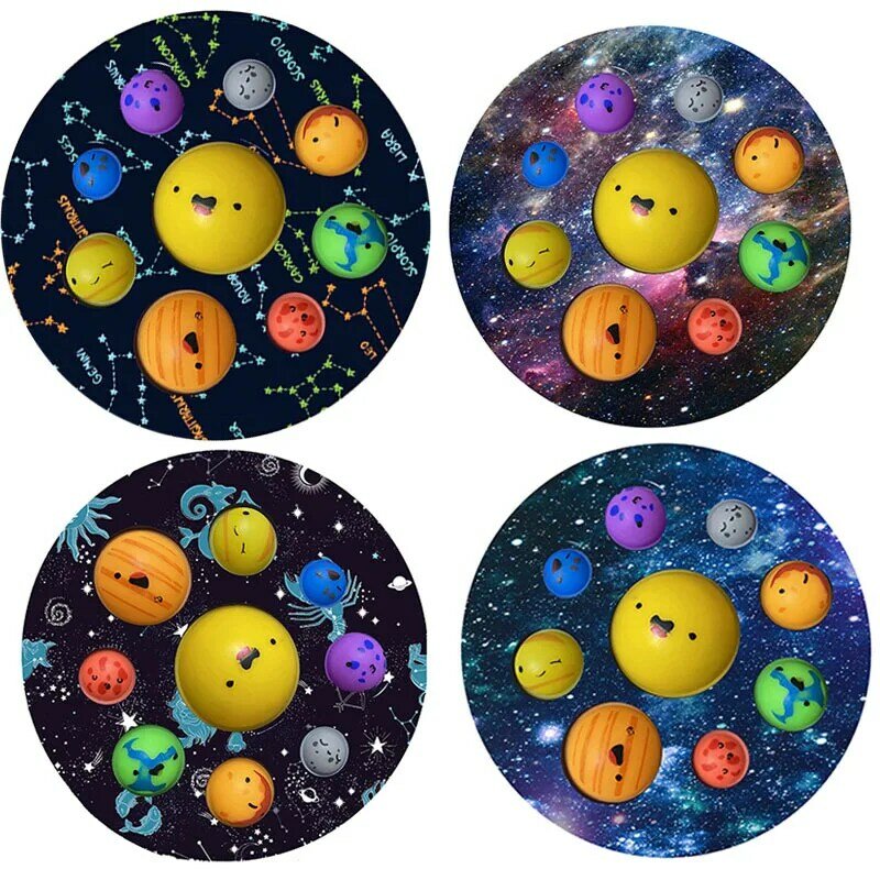 Acht Planeten Kuiltje Push Bubble Fidget Speelgoed Baby Zintuiglijke Autisme Behoeften Squishy Stress Reliever Speelgoed Voor Kinderen Voor Kinderen Gift