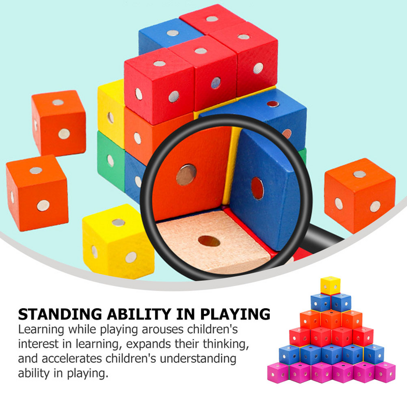30pcs Children's Toys Innovative Magnet Cube Magnetic Building Block Sensory Toy (Random Color)