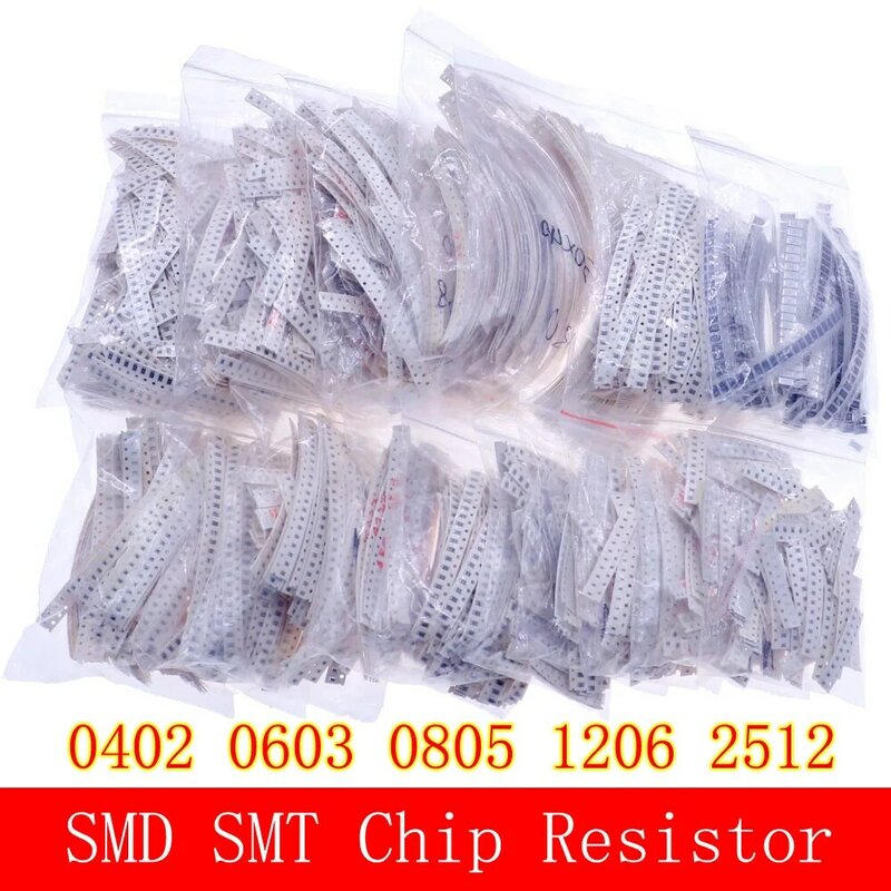 0402 0603 0805 1206 2512 SMD чип фиксированный резистор 0ohm-10Mohm набор в ассортименте