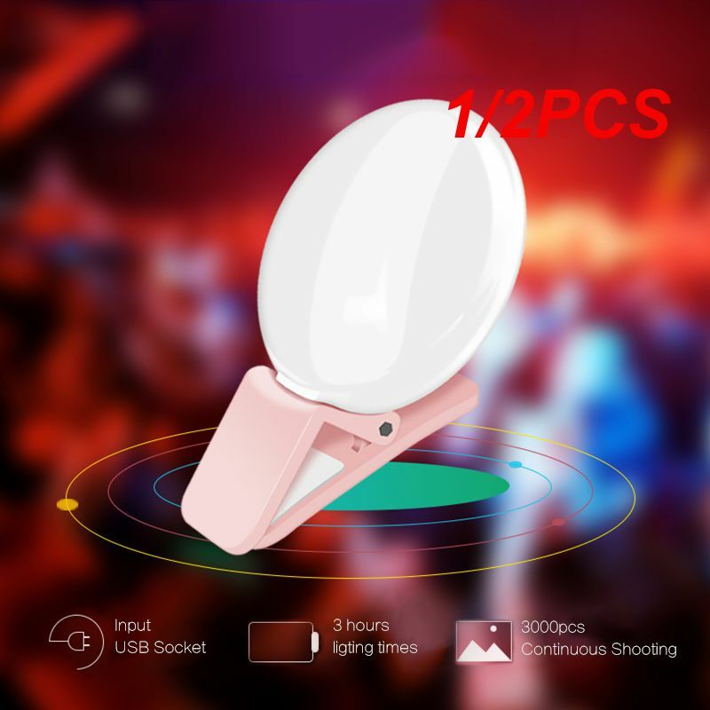 1/2PCS Mini Q Selfie Ring Light LED Flash Phone Lens Light USB ricaricabile Clip cellulare Fill Lamp Women Selfie Lights