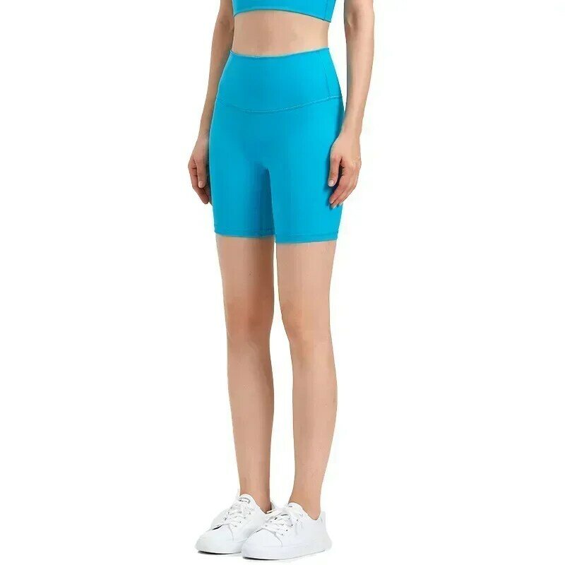 Allinea i pantaloni corti sportivi a vita alta da donna 6 "traspiranti Quick Dry Running Fitness Workout Lulu Yoga Pants pantaloncini da ciclismo pantaloni