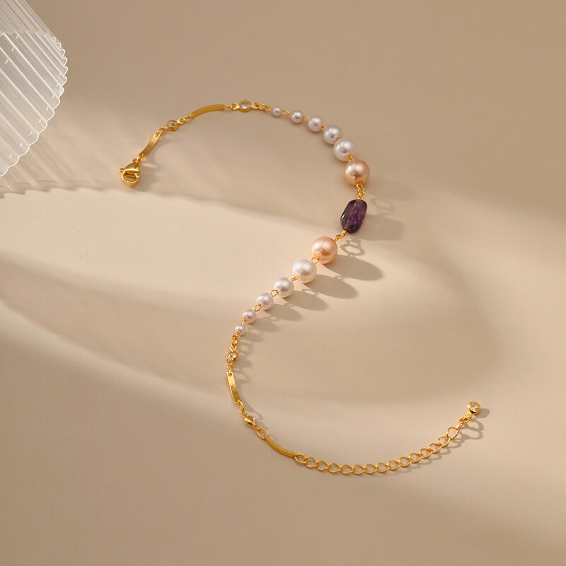 Tobillera de perlas de imitación para mujer, tobillera Bohemia chapada en cobre, resistente al agua, con cadena de oro de 18k, joyería para pies, regalos de moda