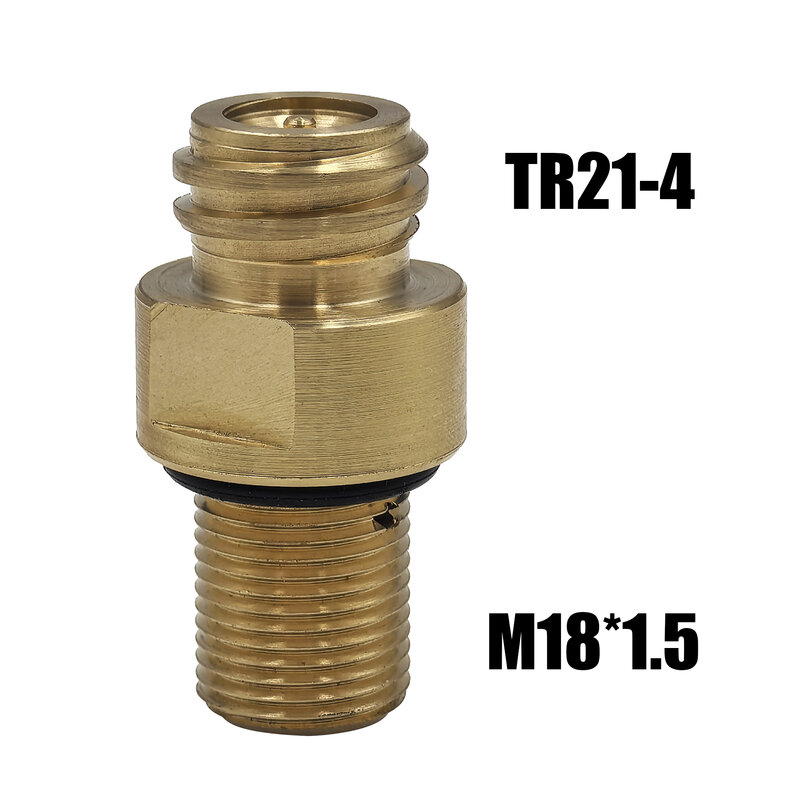 Aksesori air Soda tangki silinder tanpa katup adaptor isi ulang Input M18 * 15 Output TR21-4 stasiun pengisian paduan kuningan padat