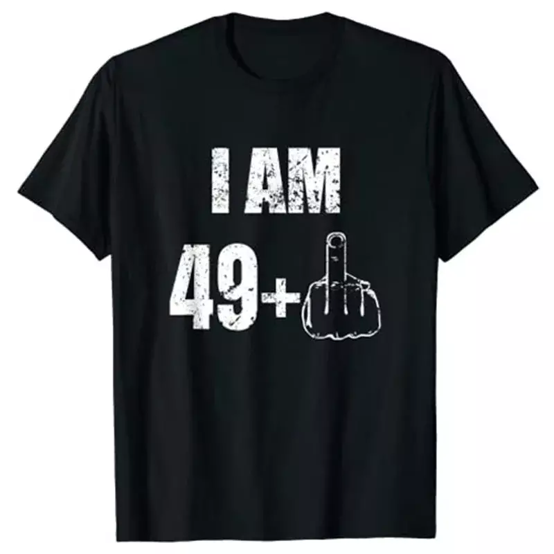 Homens e mulheres Eu Sou 50, 49 Plus One, Engraçado 50th Aniversário T-shirt Presentes, Tee Tops Gráficos, Produtos Personalizados, Best Seller