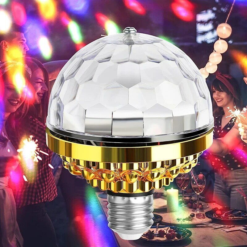 Mini Rotating Magic Ball Light, E27, Rgb, Lâmpada de Projeção, Festa, DJ, Disco, Bola, Casa, Ktv, Bar, Palco, Iluminação do casamento