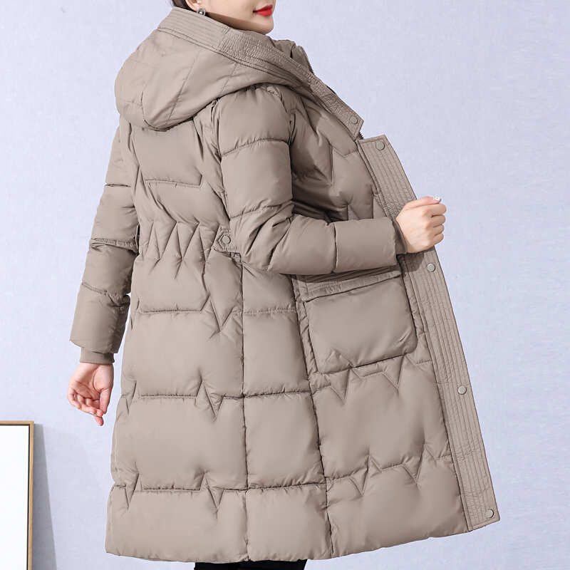 Winter Long Coat for Women 2023 New Casual Thick Warm Cotton Padded Parka Female High Quality Korean Style Winter Jackets Hooded
