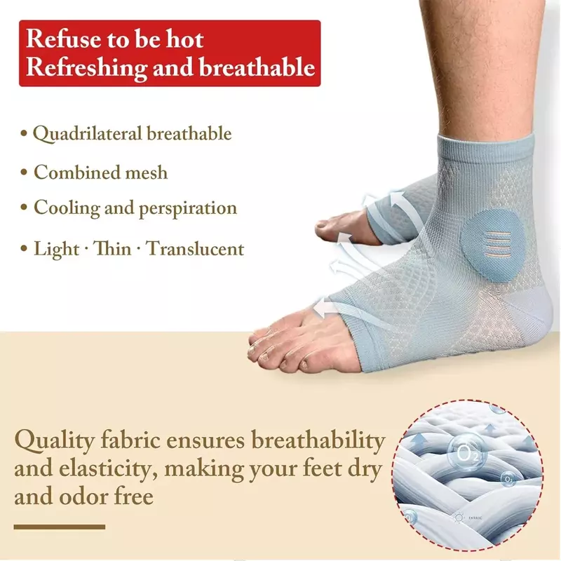 1Pair Sports Ankle Support Brace Compression Sleeve Plantar Fasciitis Sock for Achilles Tendonitis Joint Pain Swelling Heel Spur