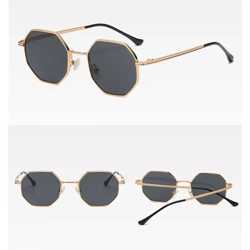 Brand Design 2023 Fashion New Polygonal Metal occhiali da sole Retro Ladies Glasses Classic Trend Luxury Driving Travel Eyewear Uv400