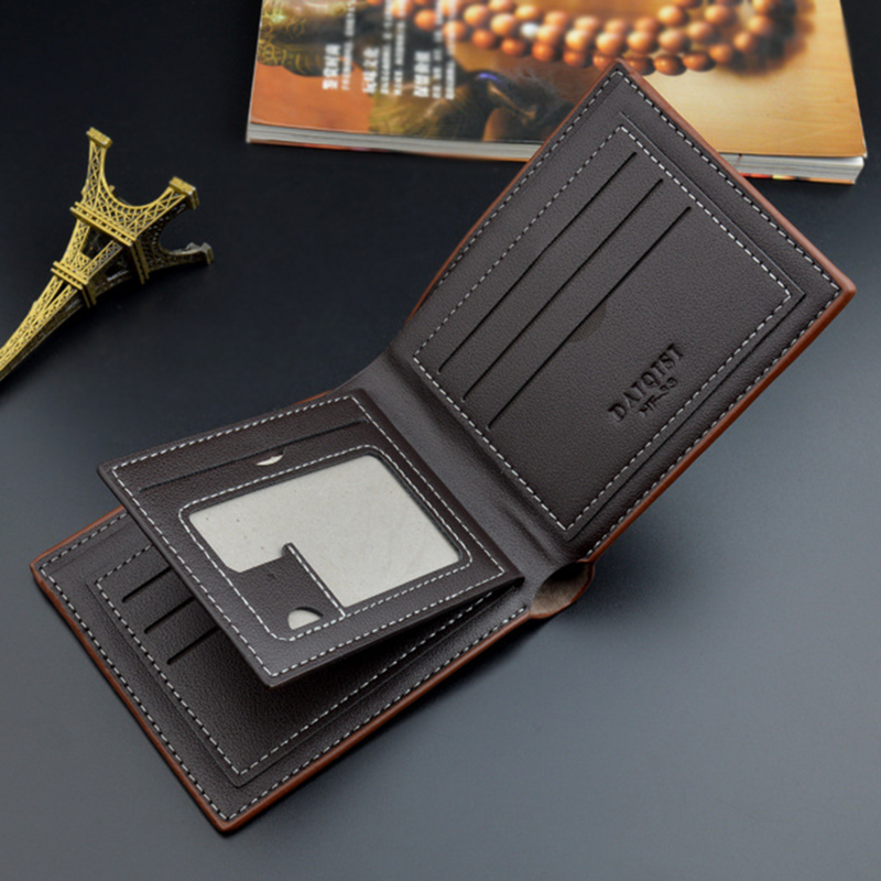 محفظة رجالية جلدية قصيرة Billfold الكلاسيكية عملة جيب حامل صور فاخرة الأعمال المحفظة بطاقة الائتمان/حاملي الهوية المال المحافظ