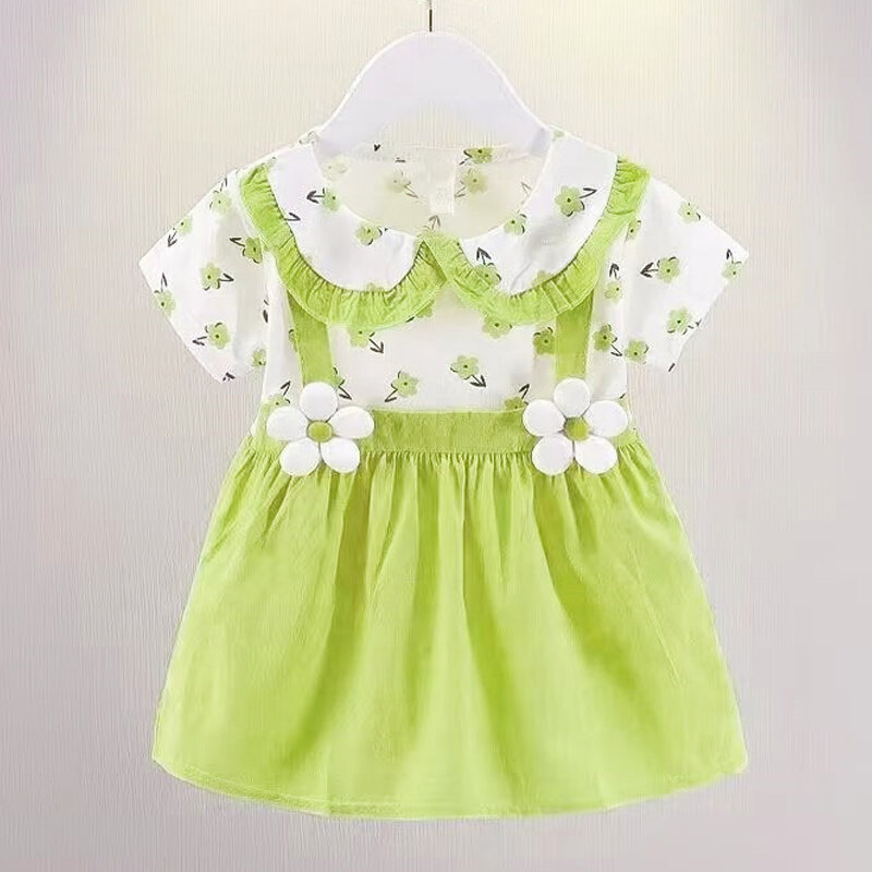Summer Baby Girl Dress Doll Collar Princess Costume Wedding Birthday Party Outfit Toddler Girl Clothing Children Lovely A1087