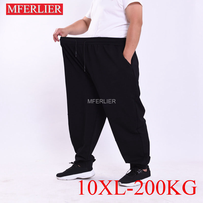 200KG Plus rozmiar spodnie jesień wiosna 9XL 10XL elastyczne luźne spodnie