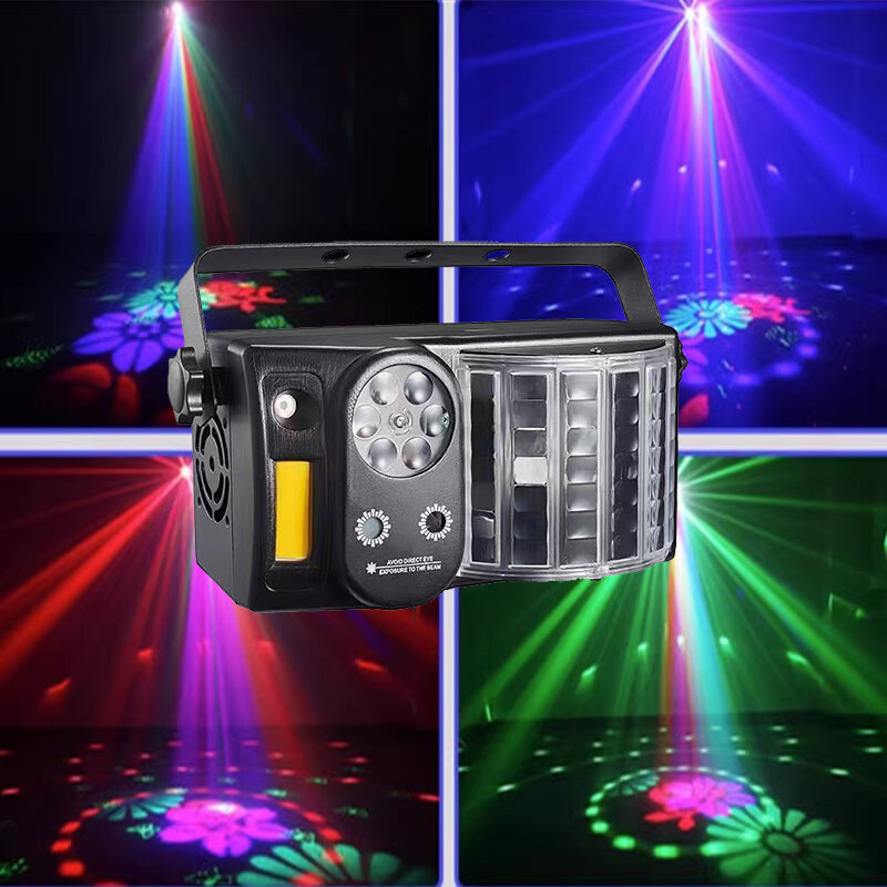 Mini DJ Lights Led Beam Pattern Red Green Laser Picture Led Strobe Remote Easy to Use For Disco Party KTV Club Holiday