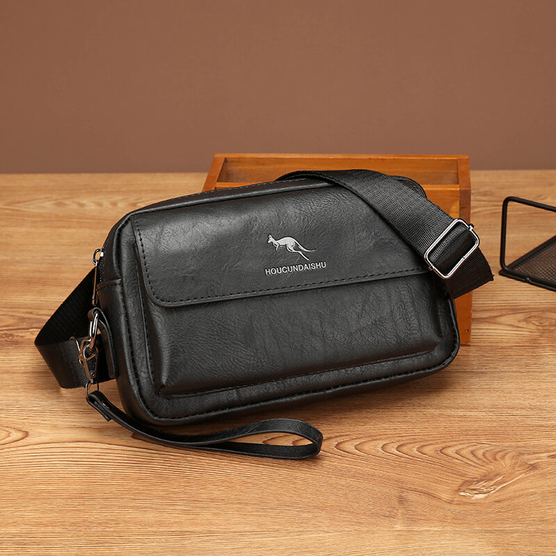 男性用のクラシックで防水性のあるレザーバッグ,デザイナーメッセンジャースタイルのハンドバッグ
