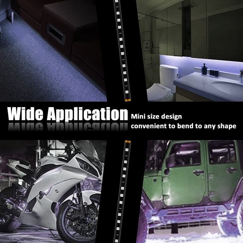 SMD 자동차 LED 스트립 조명, 자동차 스타일링 인테리어 장식 분위기 램프, 외부 수정 앰비언트 라이트 DRL, 1x30cm, 15