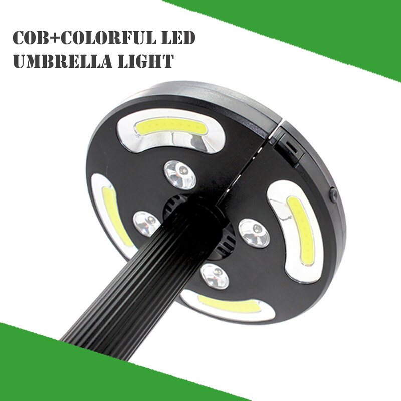 Multifuncional Cordless Umbrella Light, Tent Light para Courtyard Lawn, Luz colorida
