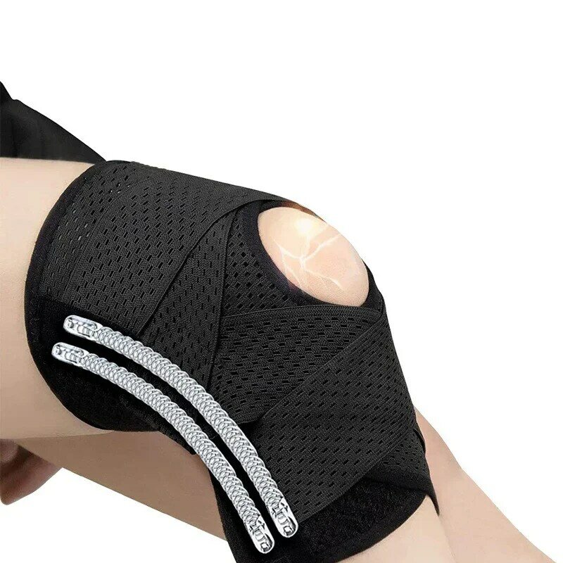 1 buah pelindung lutut olahraga Pria Wanita, perlengkapan kebugaran pelindung sendi radang sendi, elastis bertekanan tinggi