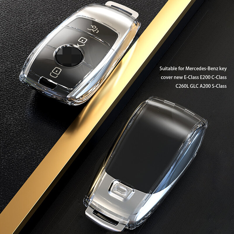 TPU Transparent Car Key Case Cover for Mercedes Benz E C S GLC Class E200 E400 E63 W213 S550 S560 C260 A200 Key Shell Protector