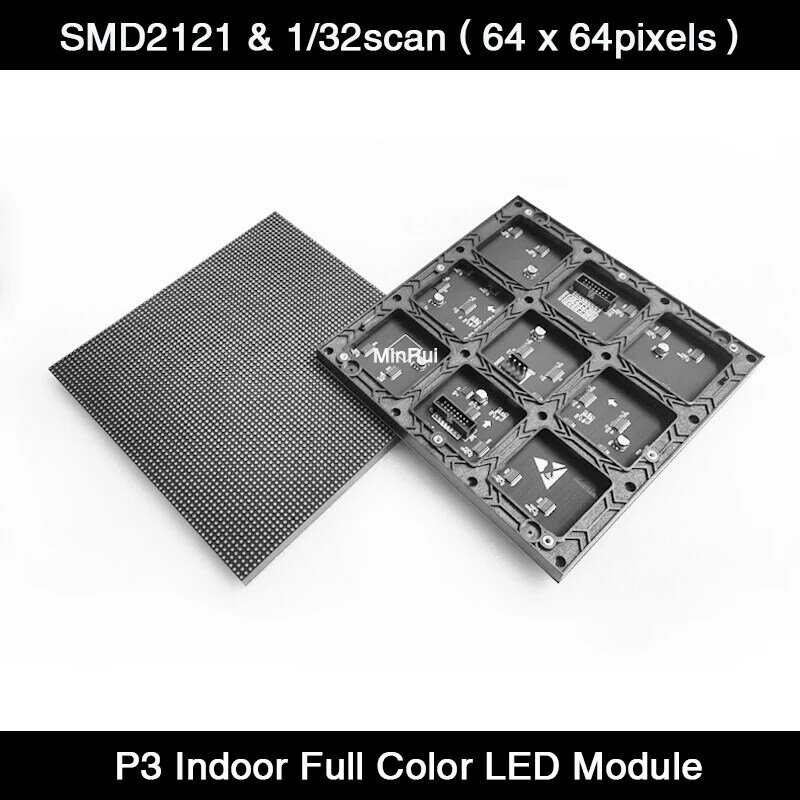 P3 HD Indoor Full Color SMD RGB LED Video Sign 192x192mm Matrix LED Display Module 64x64 Pixels High Resolution 1/32 Scan Hub75