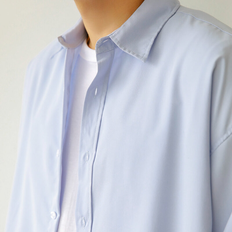 Camisa de mangas compridas extragrandes masculina, camisa larga extragrande, jaqueta casual para viagem diária, moda coreana, nova