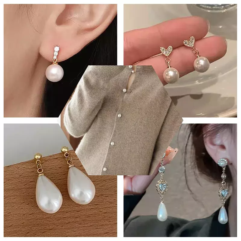 20PCS Copper Alloy Teardrop Imitation Pearl Pendant Charm For Jewelry Making DIY Dangle Earrings Bracelet Accessories Wholesale