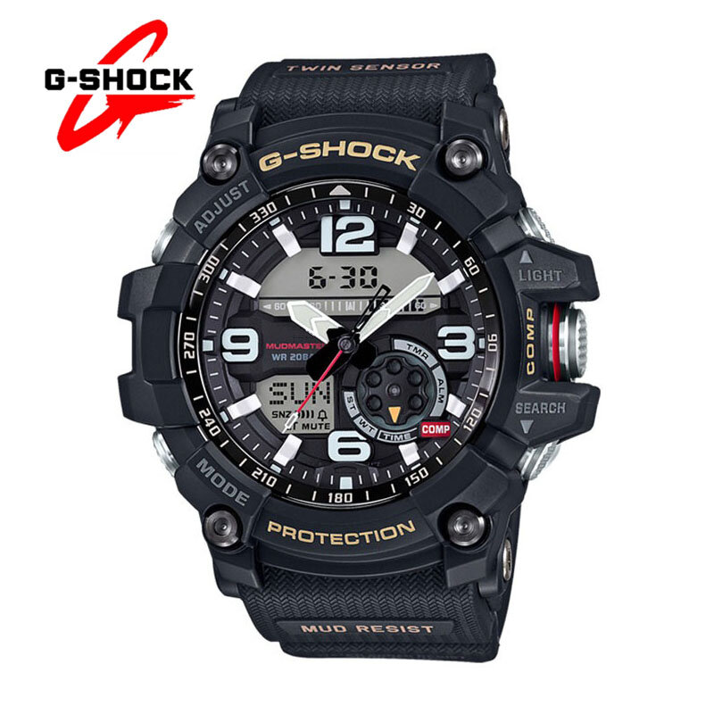 G-SHOCK 남성용 캐주얼 쿼츠 시계, 다기능 야외 스포츠, 충격 방지 LED 다이얼, 듀얼 디스플레이 시계, 패션 GG1000