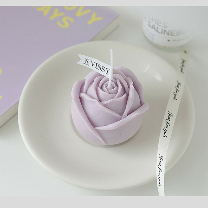 Stampo in Silicone per fiori di rosa per uso alimentare stampo per candele per aromaterapia fatto a mano fai da te stampo per gesso in resina di argilla stampo per torta al cioccolato con cubetti di ghiaccio