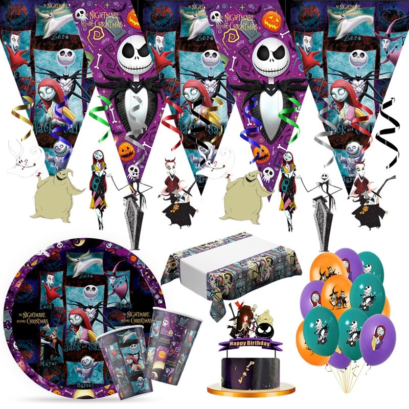 The Nightmare Before Christmas Birthday Decoration Set di stoviglie usa e getta Christmas Kids Plate Cups toppers forniture per feste