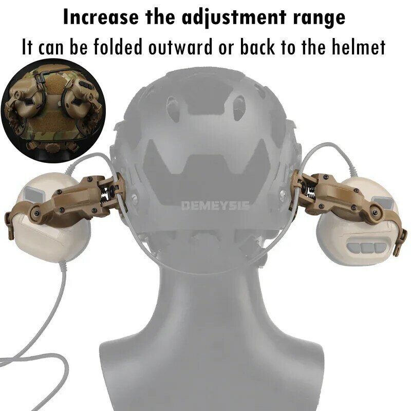 Kit braket Headset menembak, adaptor rel helm rotasi banyak sudut cocok dengan inti OPS ARC dan tim Wendy Rail Headphone Mount