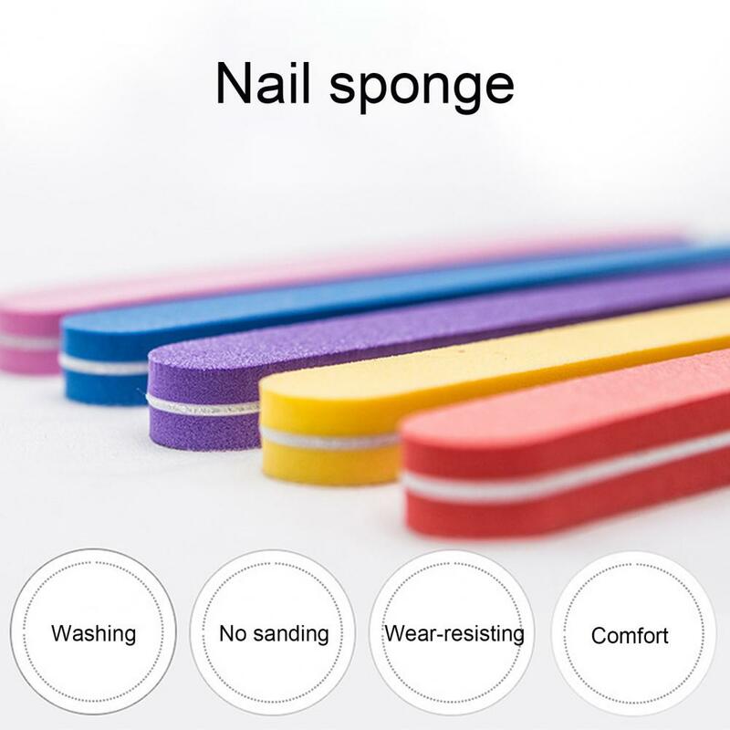 Lima de uñas lavable reutilizable de alta durabilidad, esponja de pegamento para uñas, lima de uñas, herramienta de pulido de uñas