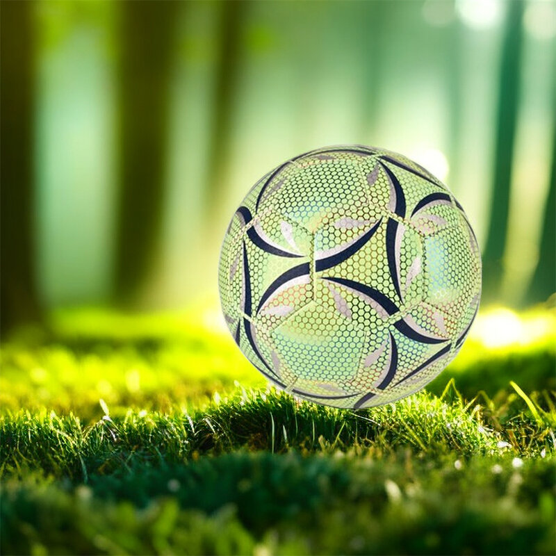 PU Luminous Football With Fashionable Pattern For Nighttime Training Standard Size Football Training hexagon Football Training