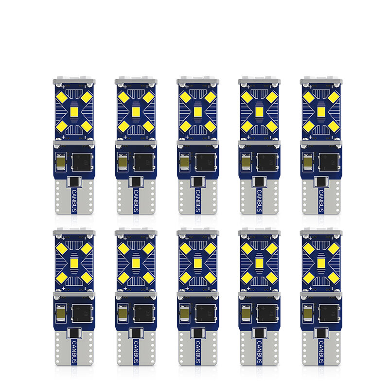 Bombillas LED Canbus W5W para matrícula de coche, lámparas de separación lateral de cuña de maletero, cc 12V, 100, piezas, T10, 2016, 15 SMD