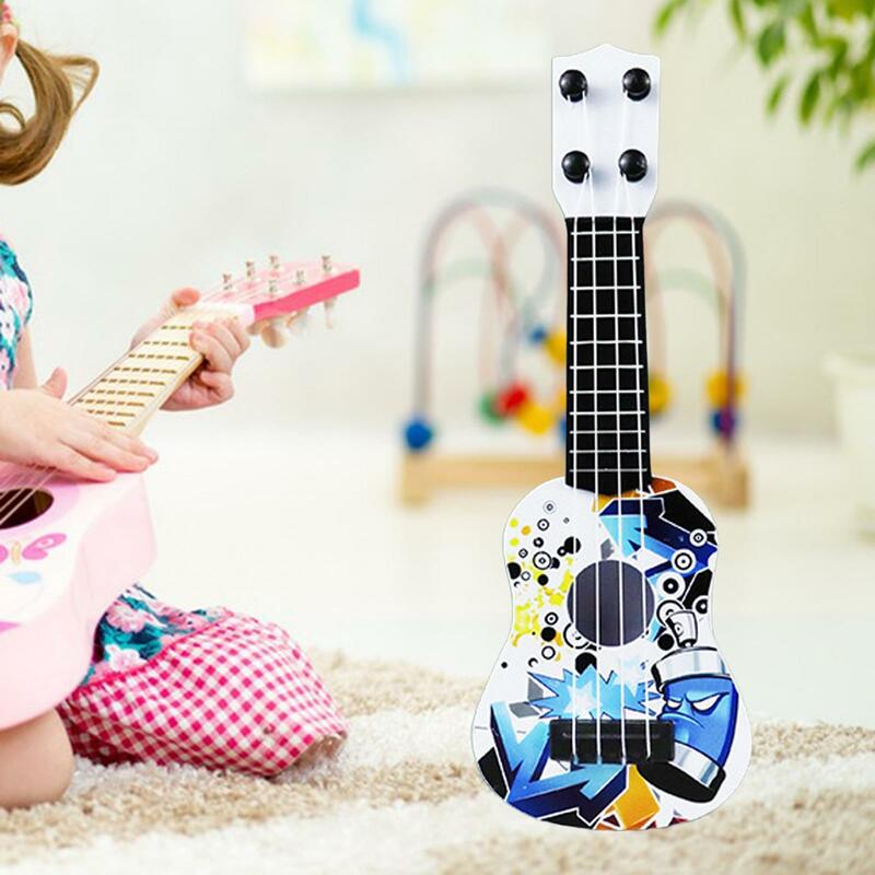 Ukulele per bambini finta classico strumento musicale facile e divertente per l'apprendimento gioca giocattoli per feste bambino educativo precoce di età compresa tra 3 +