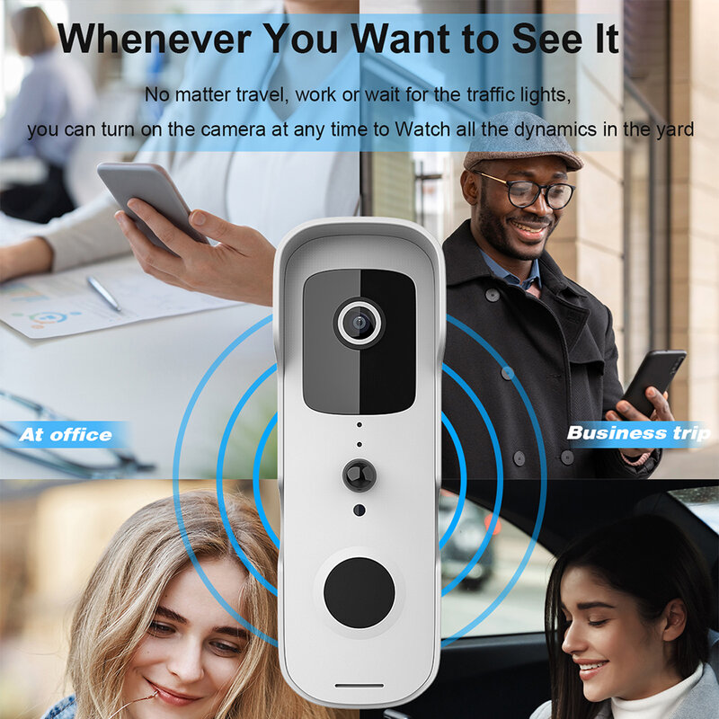 Ostaniot-timbre y trompeta de vídeo HD 1080P, intercomunicador Visual impermeable para exteriores, cámara de seguridad para el hogar, visión nocturna, Tuya, WiFi