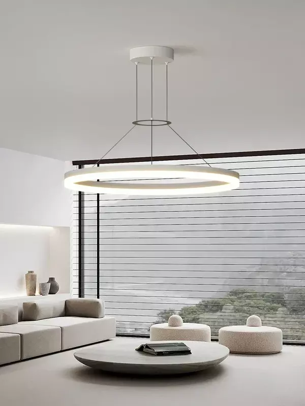 Moderne minimalist ische LED Pendel leuchte für Wohnzimmer Schlafzimmer Esszimmer Küche schwarzer Ring hängen Decke Kronleuchter Leuchte