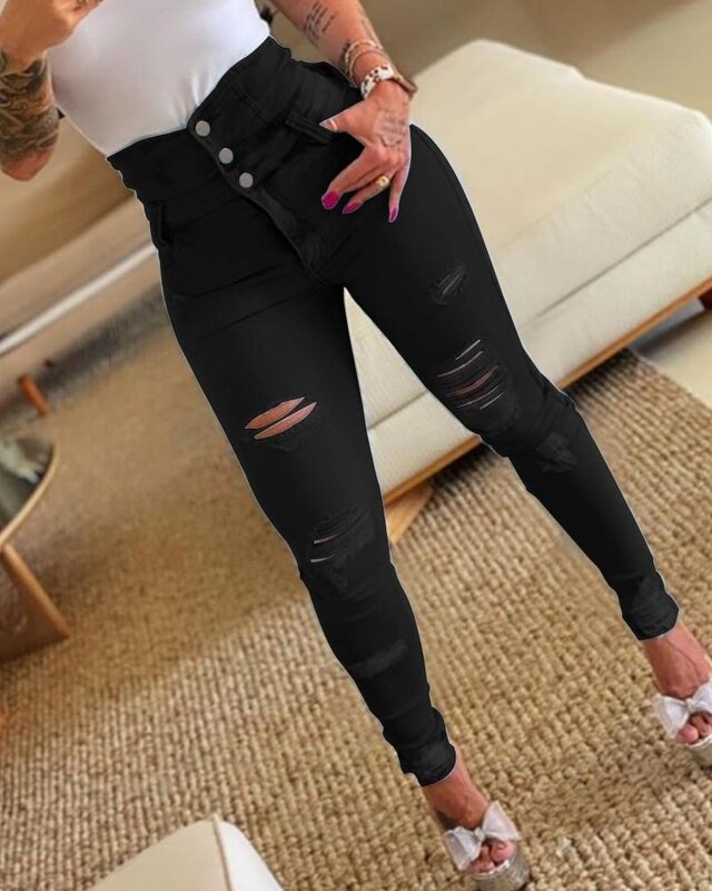 Брюки-карандаш женские джинсы брюки-карандаш облегающие с высокой талией повседневные длинные брюки-футляр джинсовые брюки с завязкой Y2k брюки весна 2024
