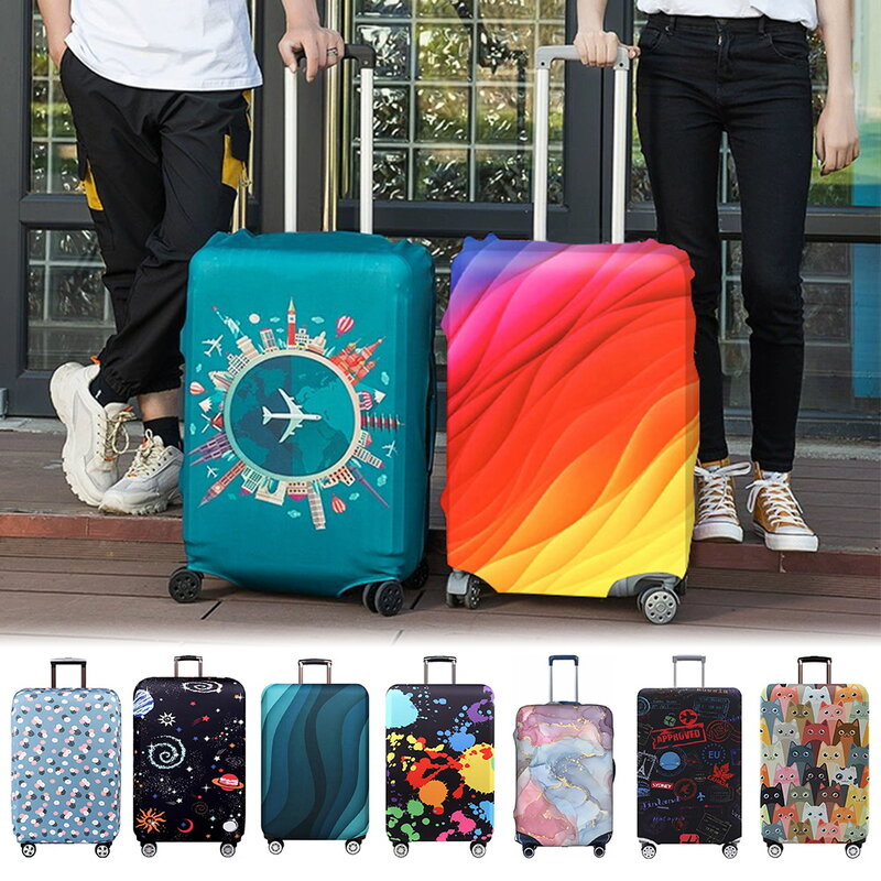 18-32 Cal pokrowiec na bagaż elastyczna osłona na walizkę pełne ciało nadruk walizka walizka walizka ochrona walizki osłona przed kurzem