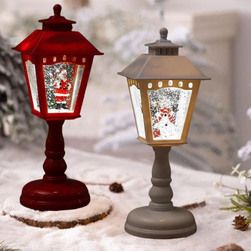 Christmas Table Lamp Usb-powered Table Lamp Whimsical Battery-operated Christmas Snow Globe Candle Lights with for Holiday