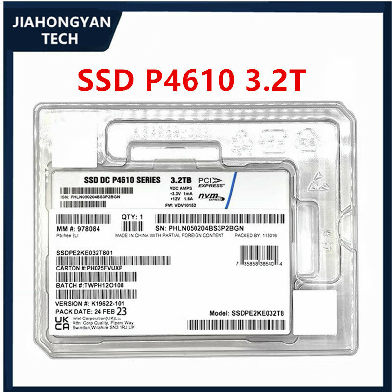 Intel P4610 الولايات المتحدة 2 واجهة SSD ، الأصلي ، 1.6T 3.2T 6.4T ، NVME ، فئة المؤسسة