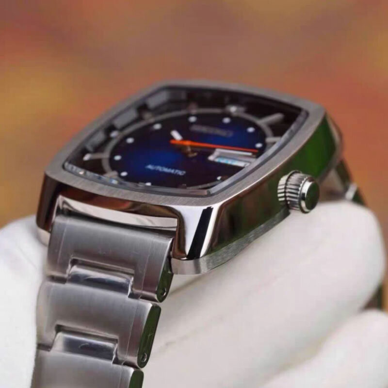 Jam tangan pria, arloji gerakan mekanis pria seri Recraft kulit otomatis kasual (Model: SNKP27)