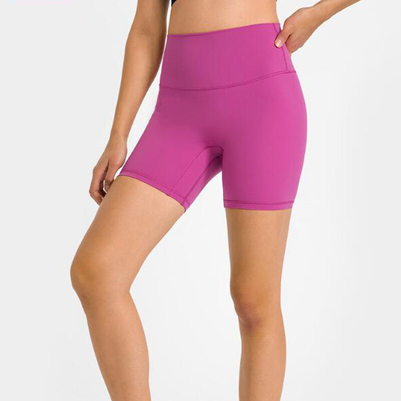 Celana pendek ketat untuk wanita, celana pendek olahraga bersepeda Gym pinggang tinggi cepat kering untuk wanita